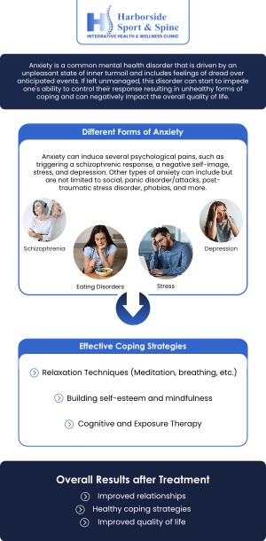 Dealing with severe anxiety can feel overwhelming and isolating, but you do not have to manage your symptoms with medications alone. At Harborside Sport & Spine near Secaucus, NJ, Dr. David Sylvester, DC, and our team take a whole-body approach to emotional wellness, utilizing natural therapies designed to calm the nervous system, regulate cortisol levels, and support the body's capacity to heal. Contact us now for more information or book an appointment online. We are conveniently located at 75 Montgomery Street, Suite 603 Jersey City, NJ 07302.